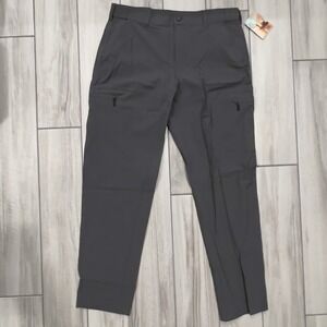 NEW Magellan Mens L Gray Fish Pro Pants Angler Tech Cargo Zip Pockets Outdoor